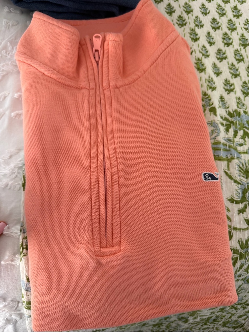 Vineyard Vines Men’s Coral Half-Zip Sweater